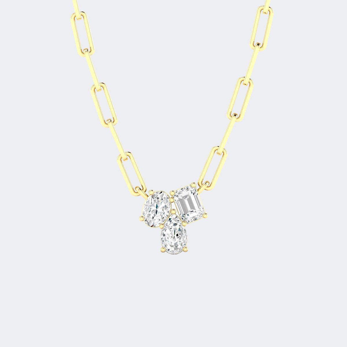 0.45CTW Oval Emerald Pear Prong-Set Pendant Necklace
