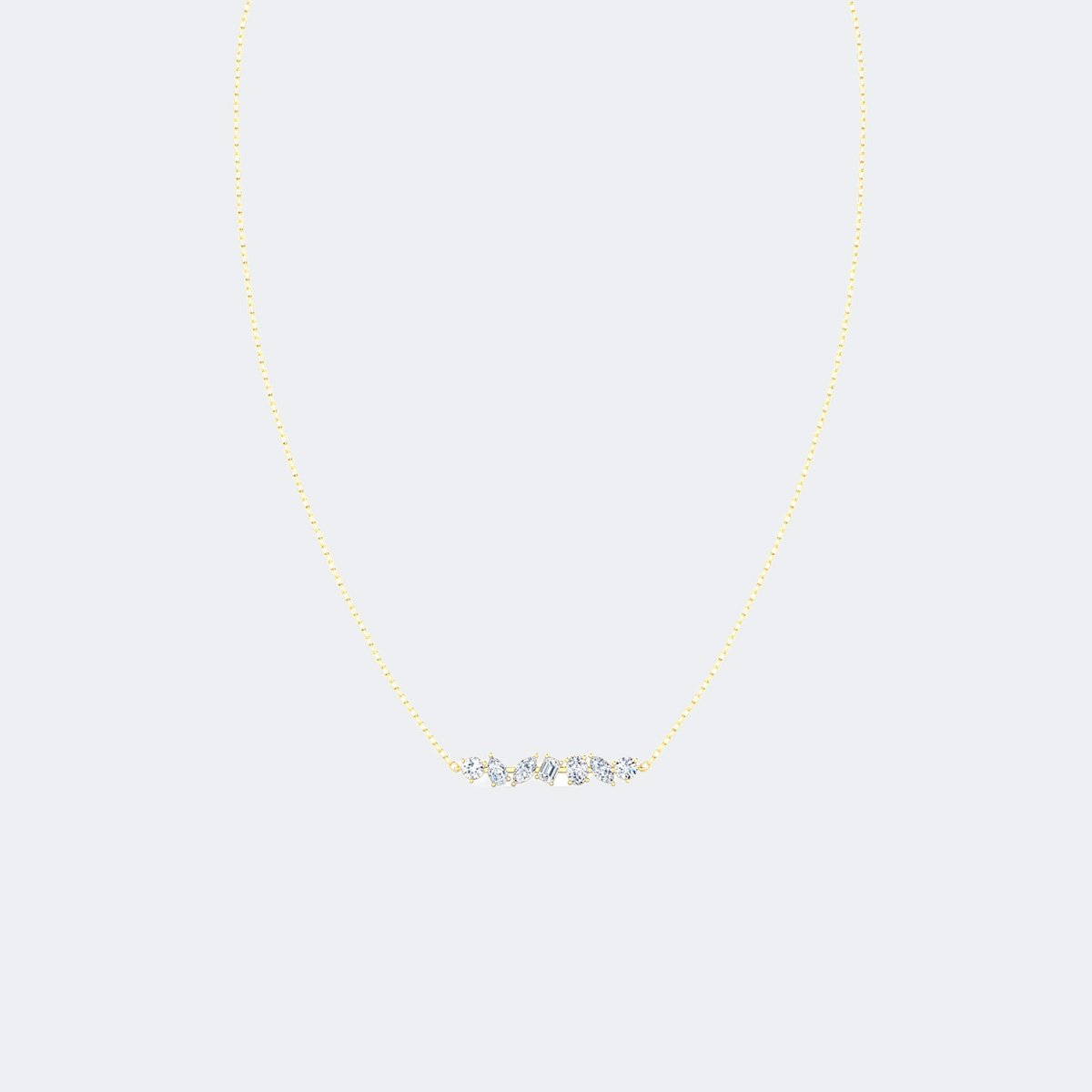 1.15CTW Mixed cut Prong-Set Dimond Pendant Necklace