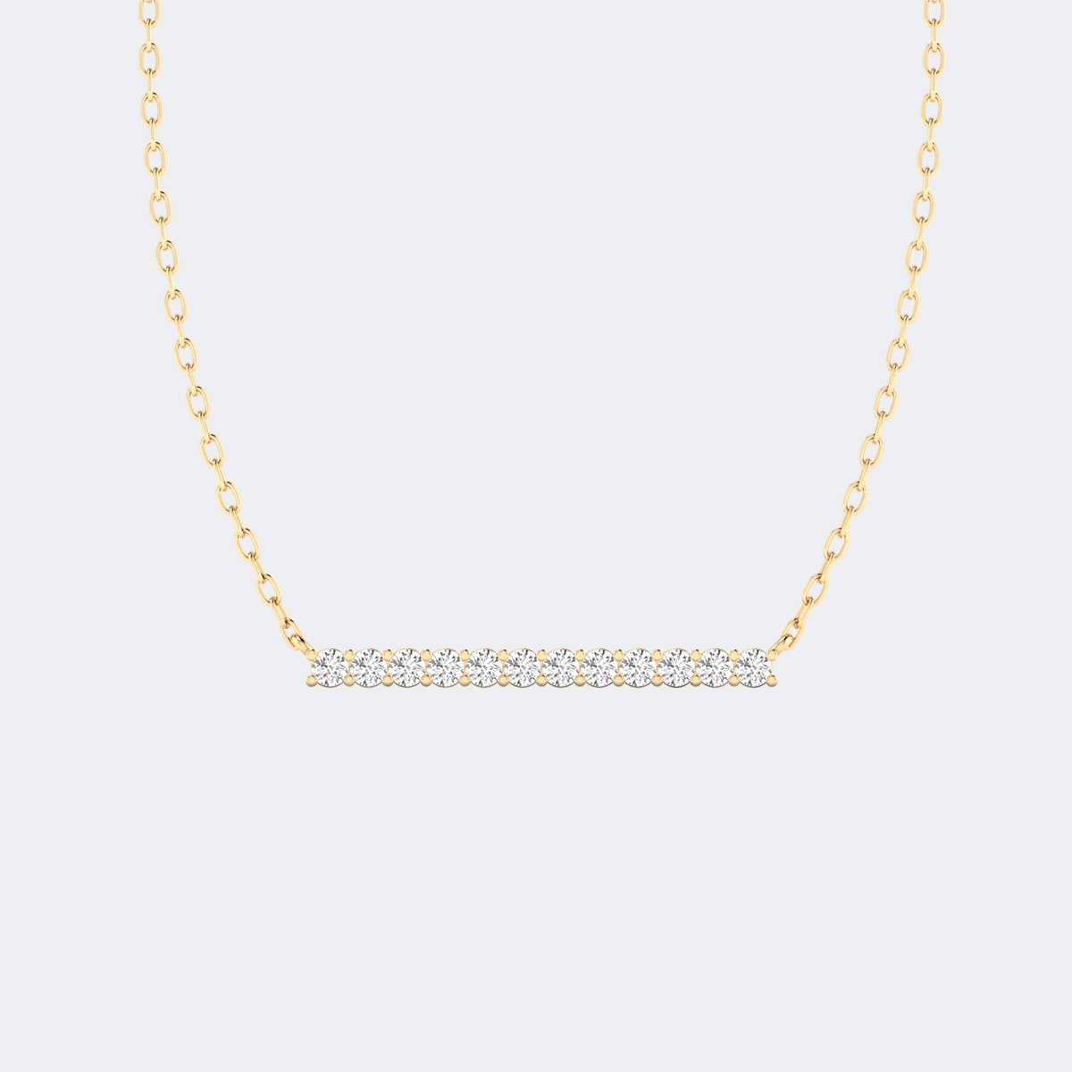 0.30CTW Round Cut Pav? Set Single Row Horizontal Pendant Necklace