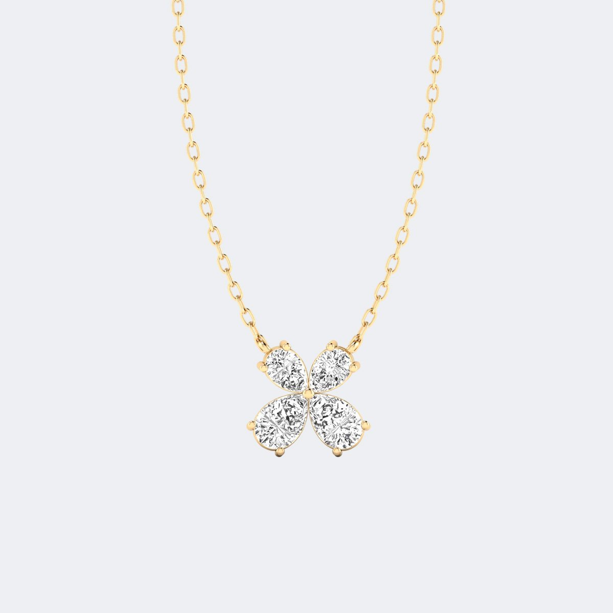 1.50CTW Pear Cut Prong Set Pendant Necklace