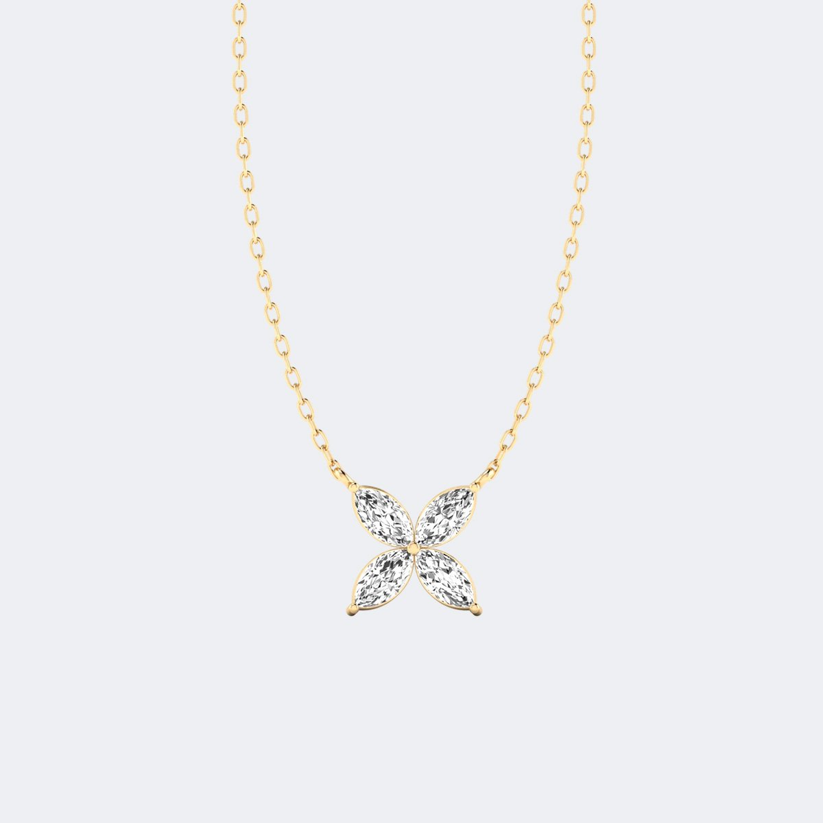 1.00CTW Marquise Cut Prong Set Pendant Necklace