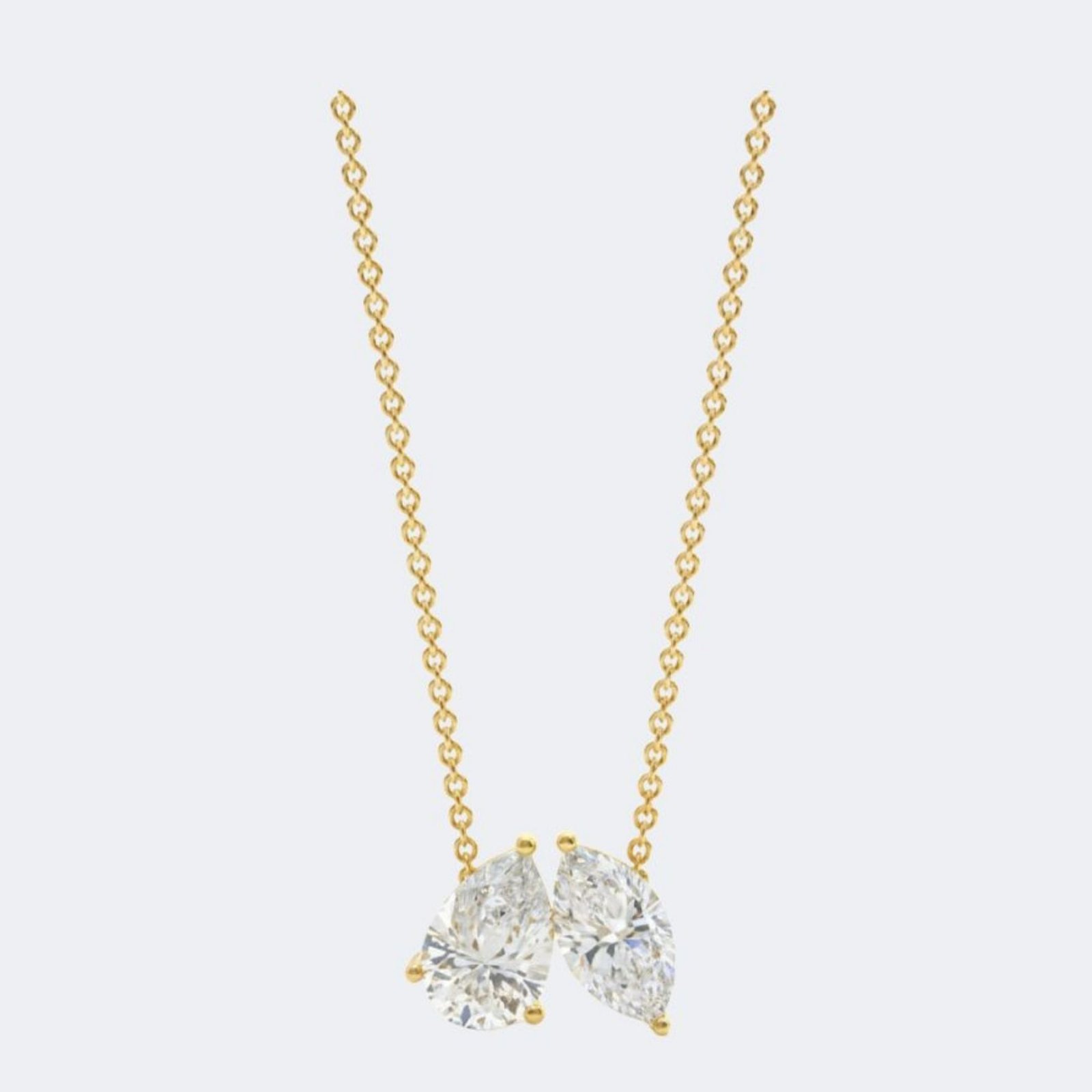 0.70CTW Pear & Marquise Cut Pendant Necklace- Toi et Moi