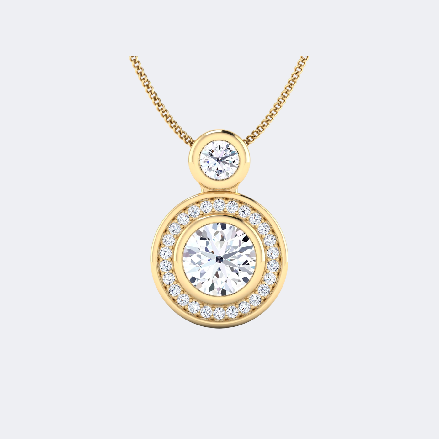 0.60CTW Solitaire Diamond Bezel Set Pendant Necklace