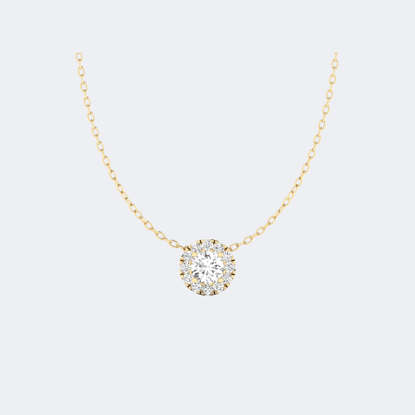 1.30CTW Round Prong-Set Diamond Solitaire Necklace