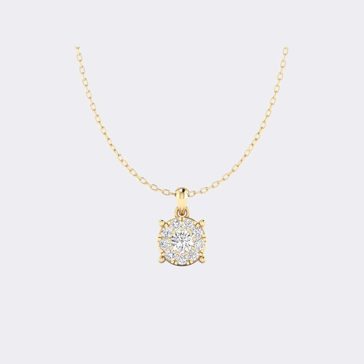 0.70CTW Round Diamond Prong Set Pendant Necklace