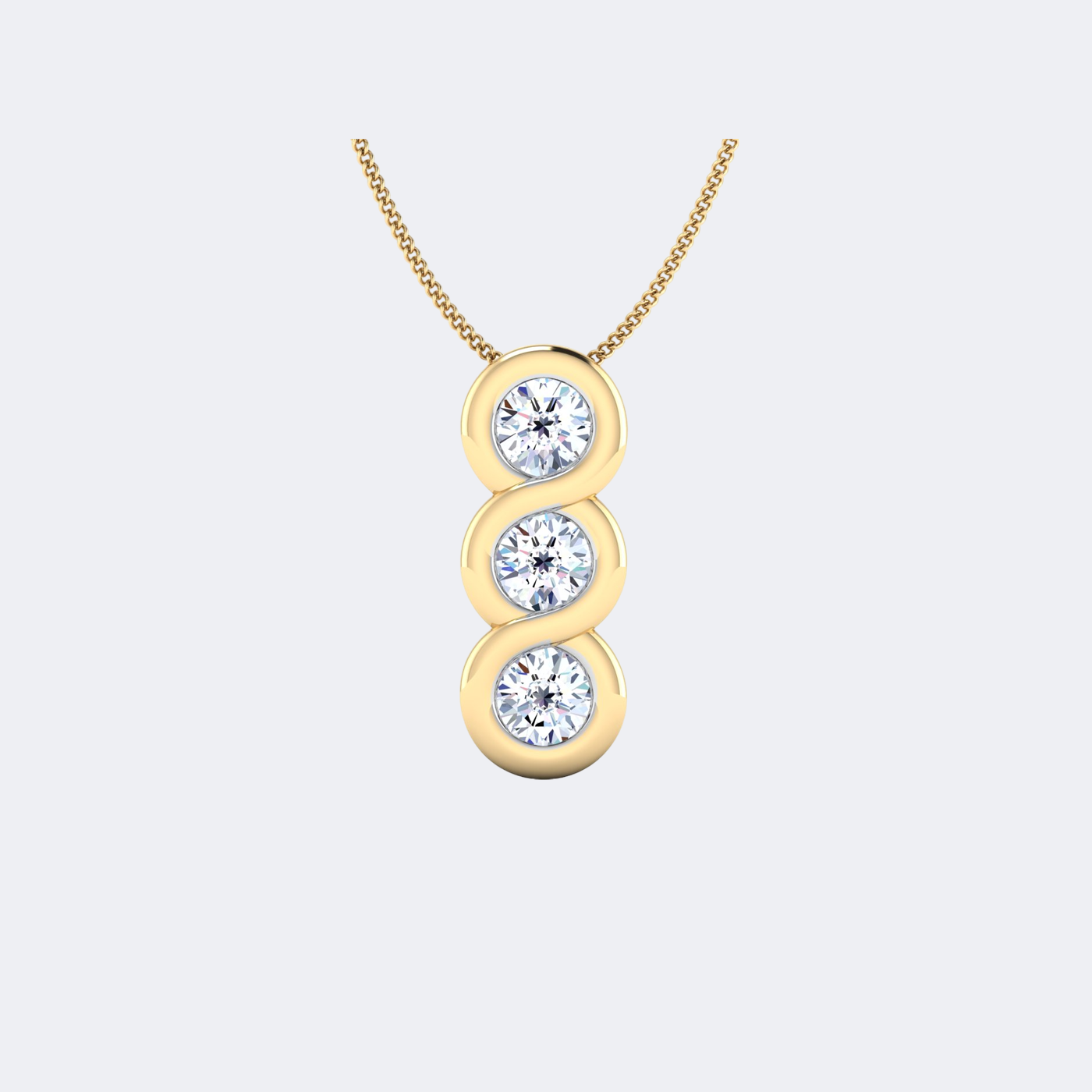 0.70CTW Round Bezel-Set Diamond Solitaire Necklace