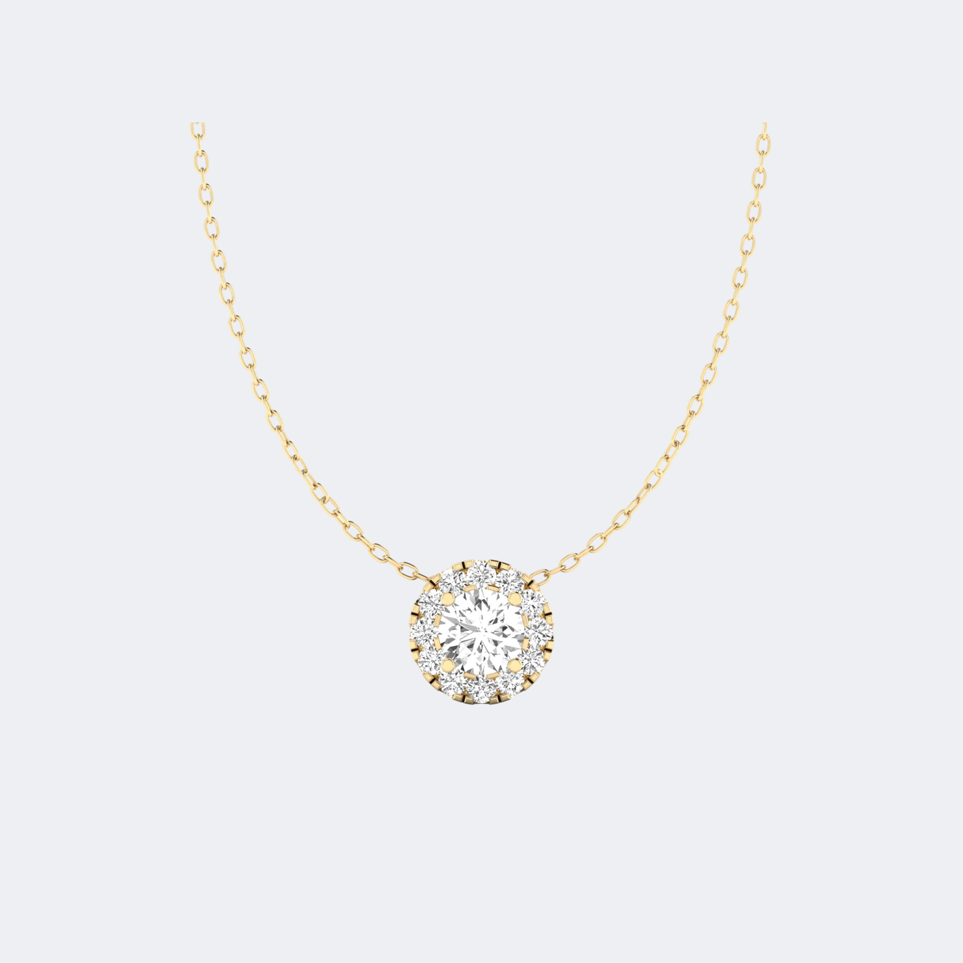 0.70CTW Round Prong-Set Diamond Solitaire Necklace