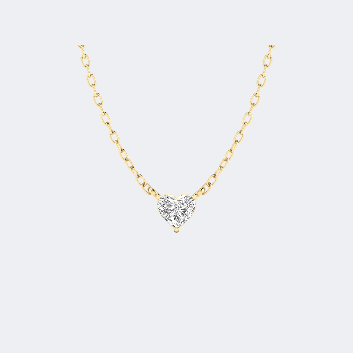 0.50CTW Heart Prong-Set Diamond Solitaire Necklace