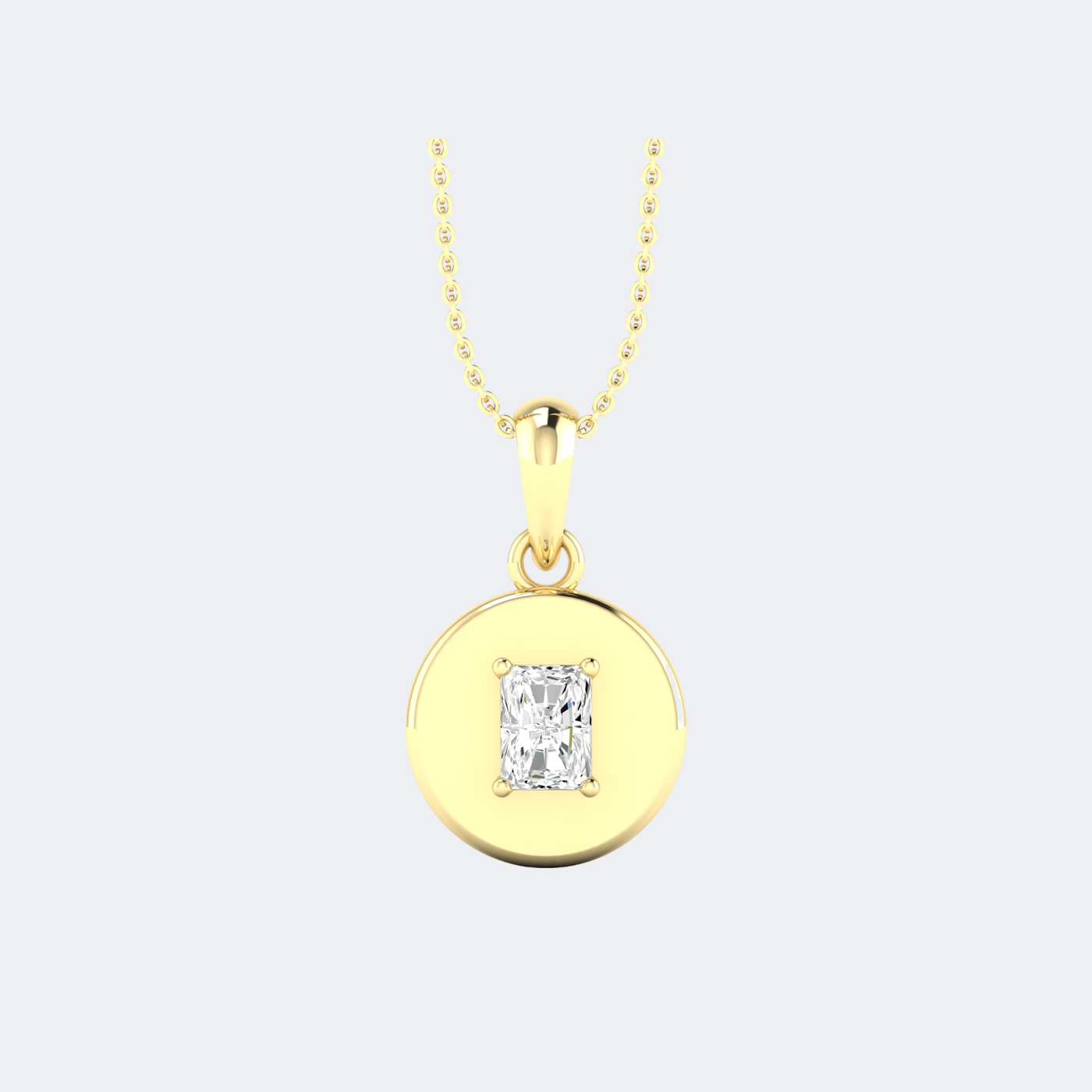 0.50CTW Emerald Prong-Set Diamond Solitaire Necklace