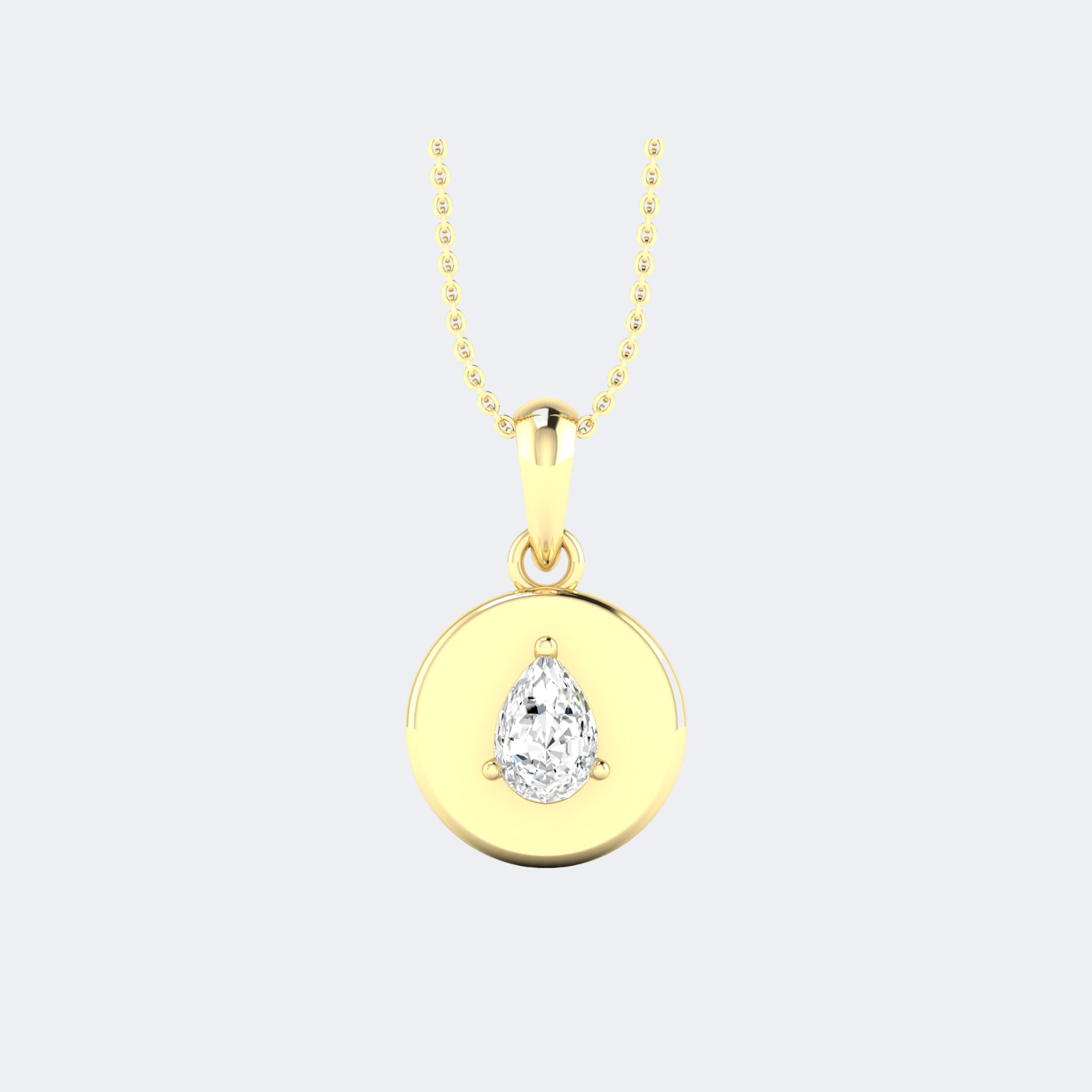 0.50CTW Pear Prong-Set Diamond Solitaire Necklace