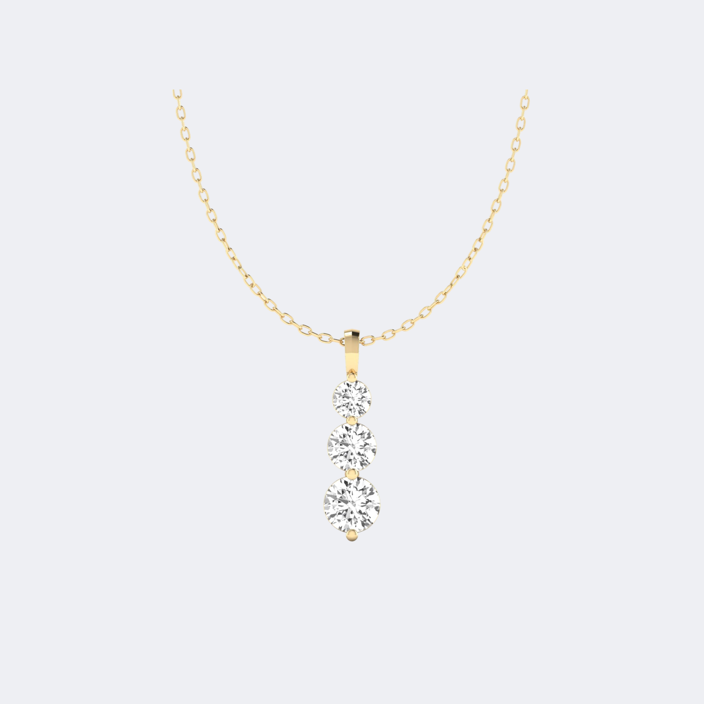 3.00CTW Round Prong-Set Diamond Solitaire Necklace