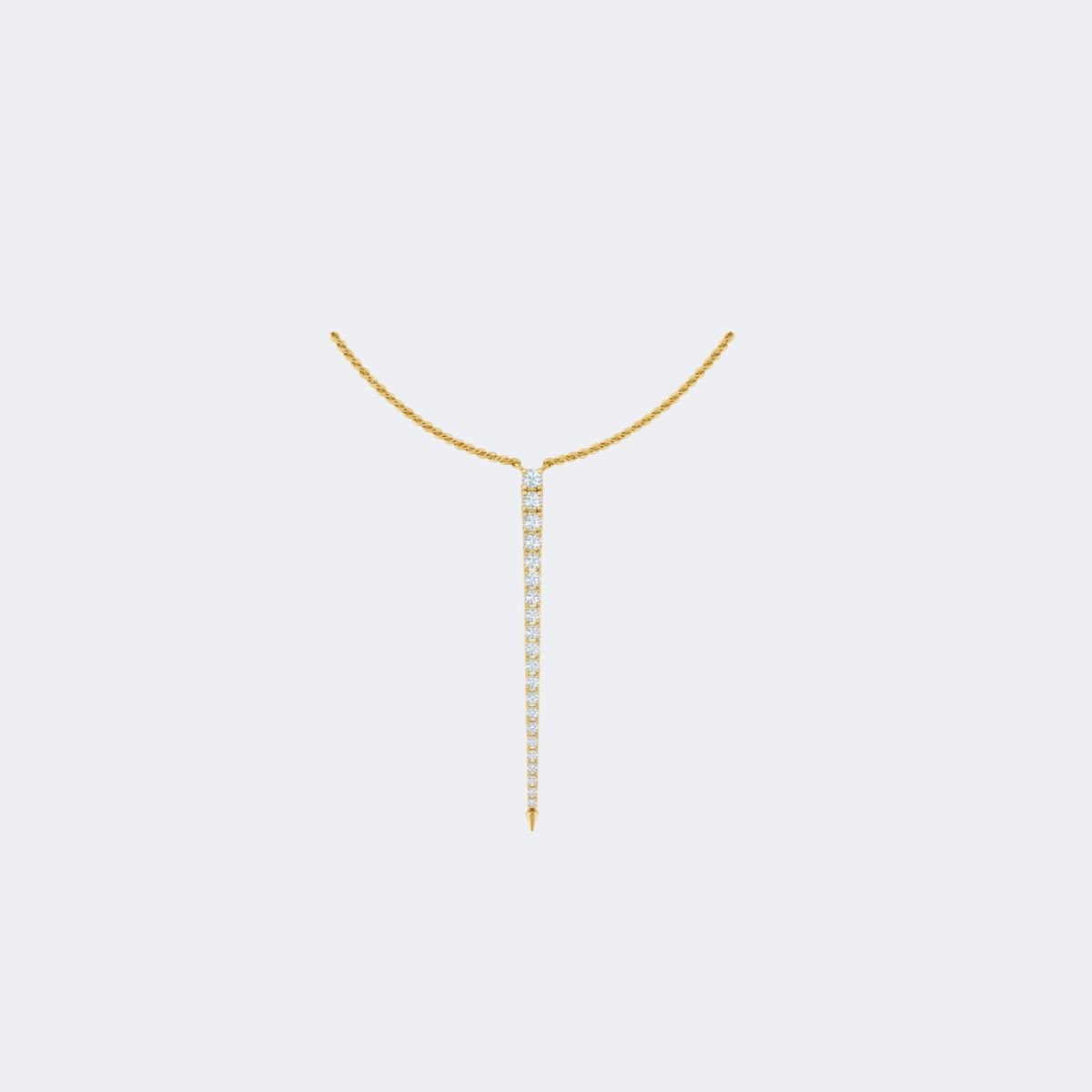 2.50CTW Round Cut Line Set Diamond Lariat Pendant Necklace