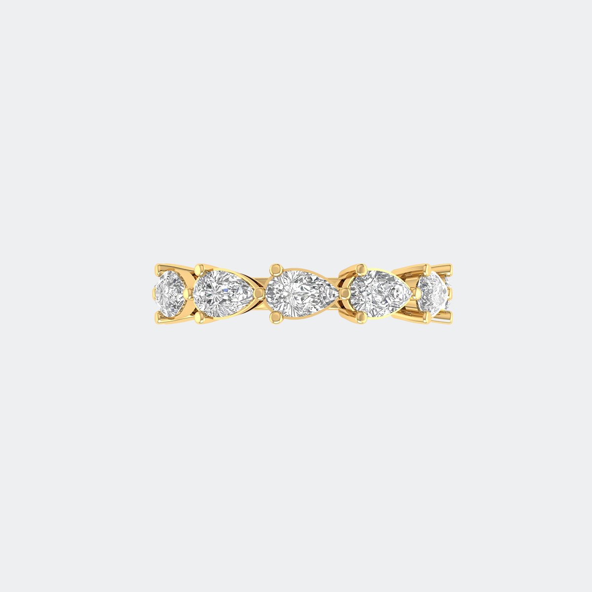 1.40CTW Pear Prong Set Mixed Shape Cluster Ring