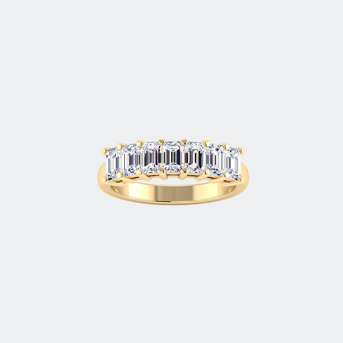 1.00CTW Emerald Cut Prong Set Seven-Stone Band Ring