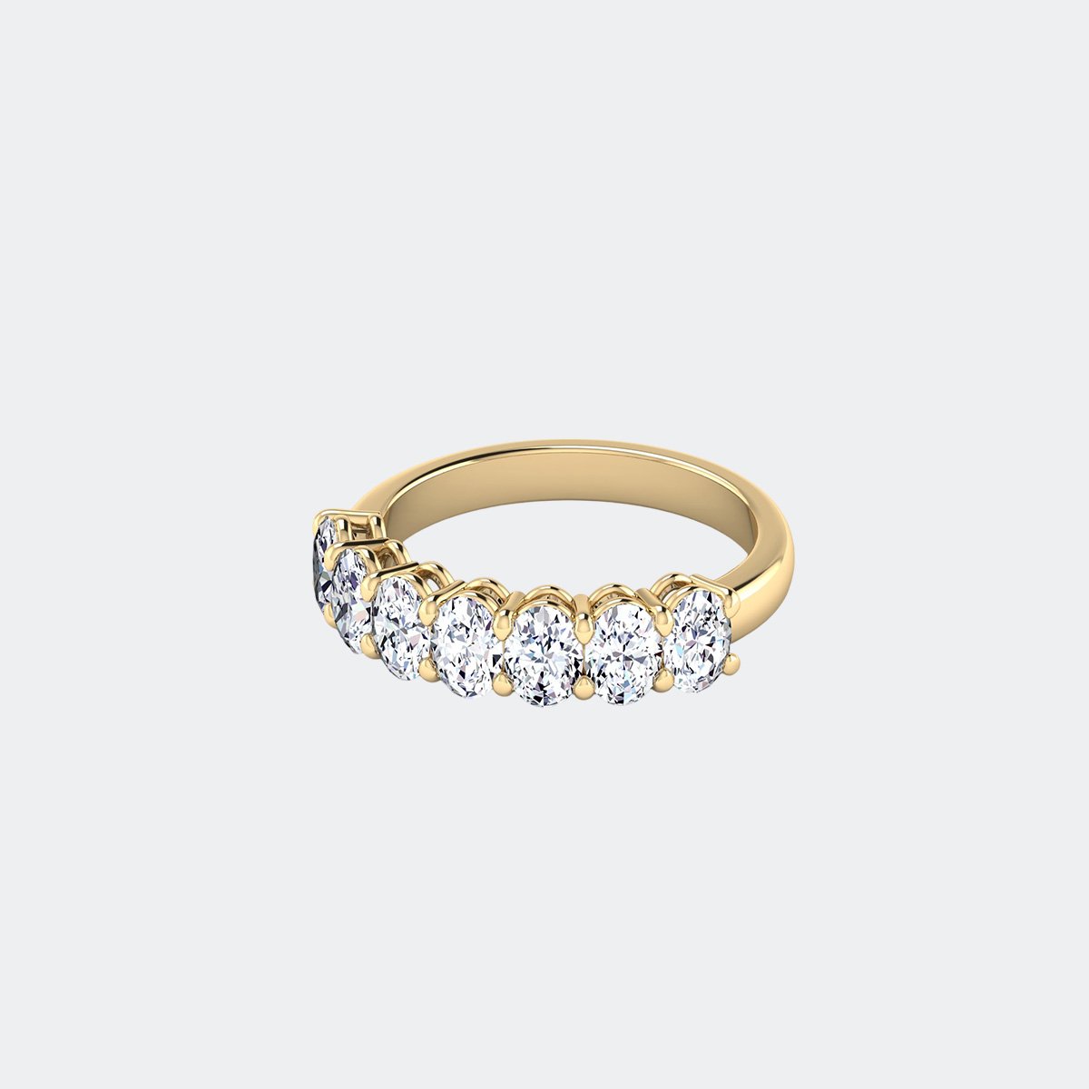 1.40CTW Oval Cut Prong Set Half-Eternity Ring