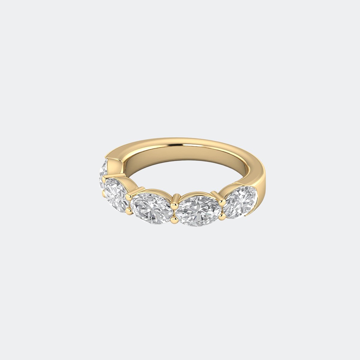 3.00CTW Oval Cut Prong Set Five-Stone Band Ring