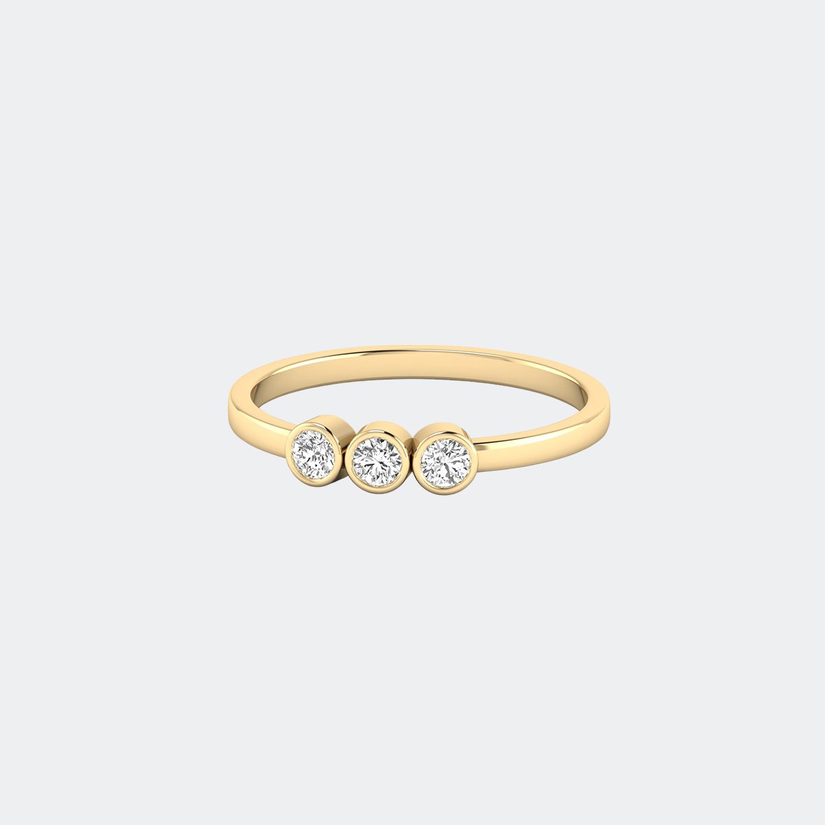 0.20CTW Three Stone Bezel Set Diamond Band