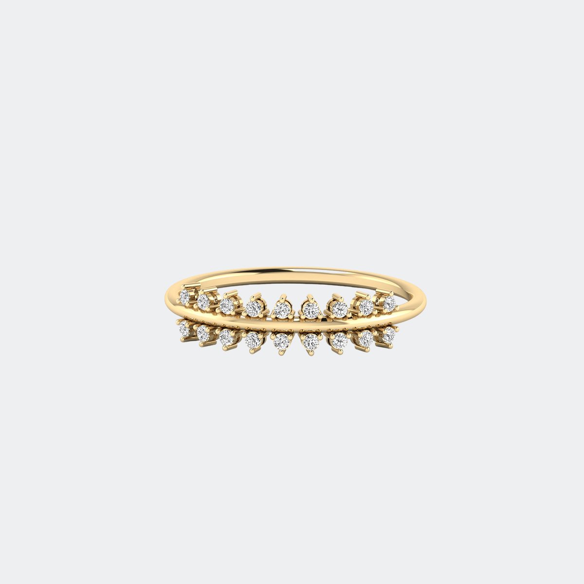 0.25CTW  Round Leaf Cluster Setting Minimalist Ring