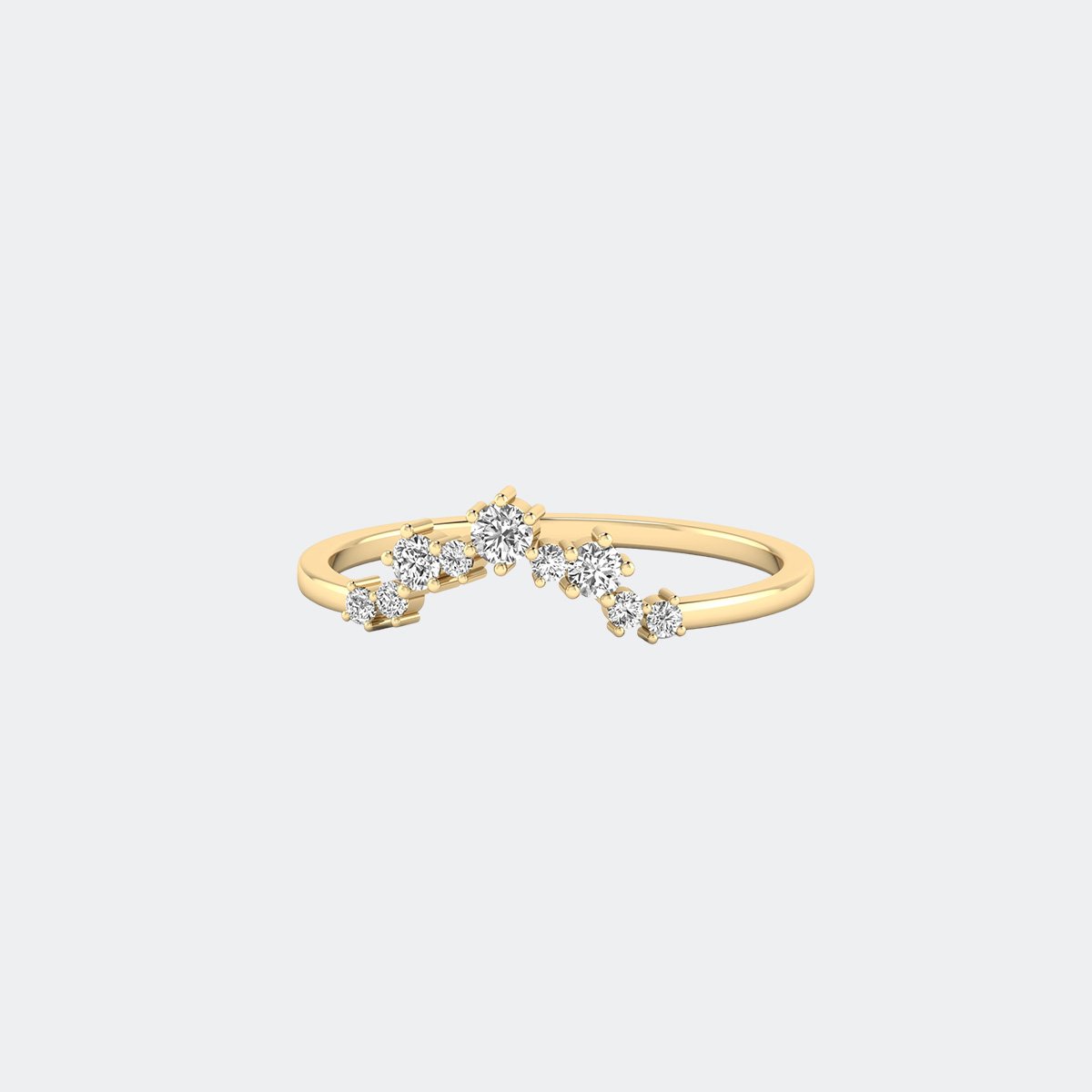 0.30CTW Round V-Shaped Cluster Setting Minimalist Ring