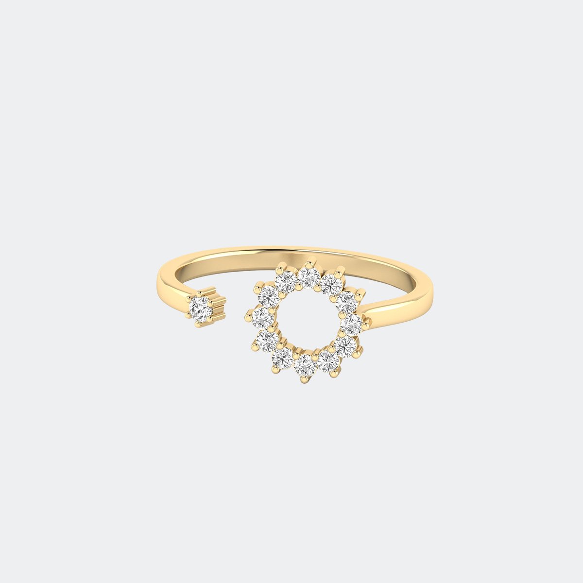 0.20CTW Round Flower Cuff Setting Minimalist Ring