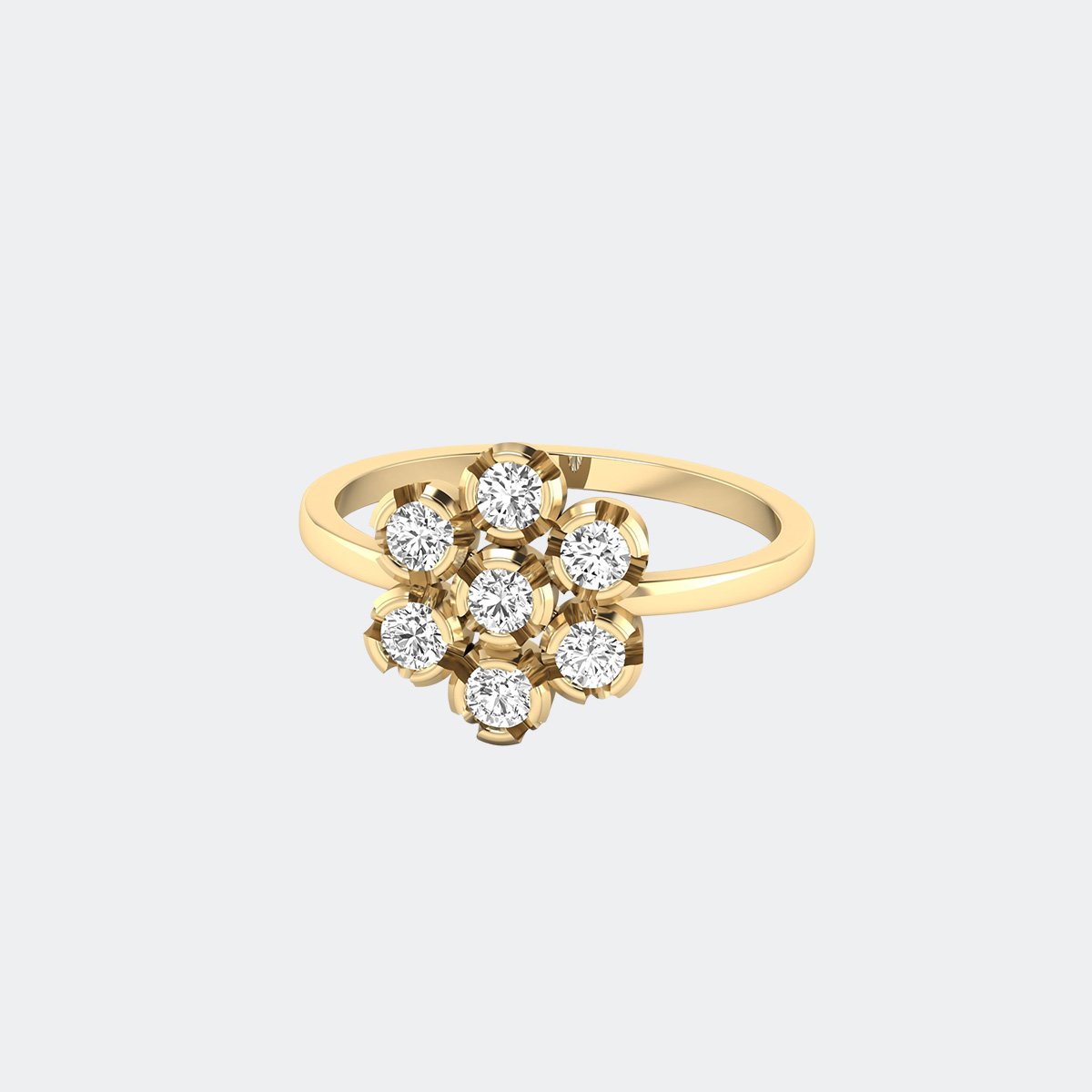 0.50CTW Round Flower Cluster Setting Minimalist Ring