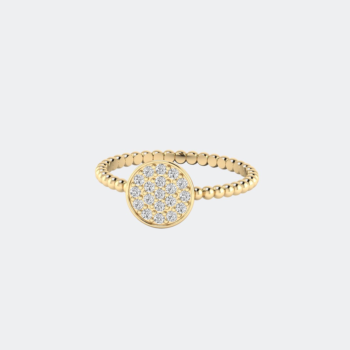 0.25CTW Round Cluster Beaded Pave Setting Minimalist Ring