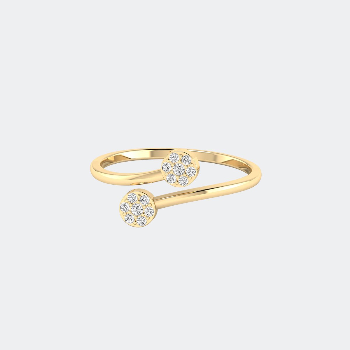 0.30CTW Round Bezel Cluster Setting Minimalist Ring