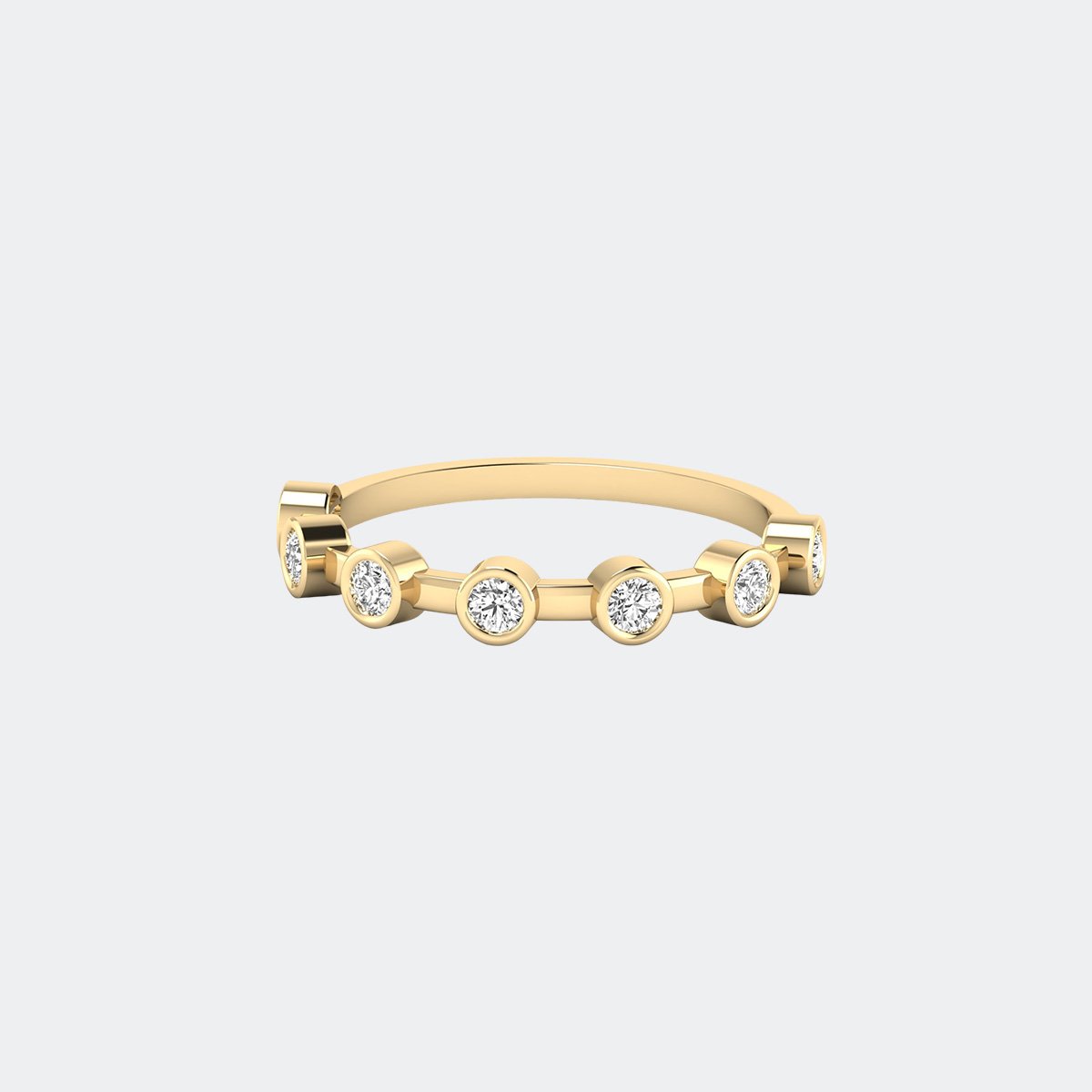 0.40CTW Round Bezel Set Bar Setting Minimalist Ring