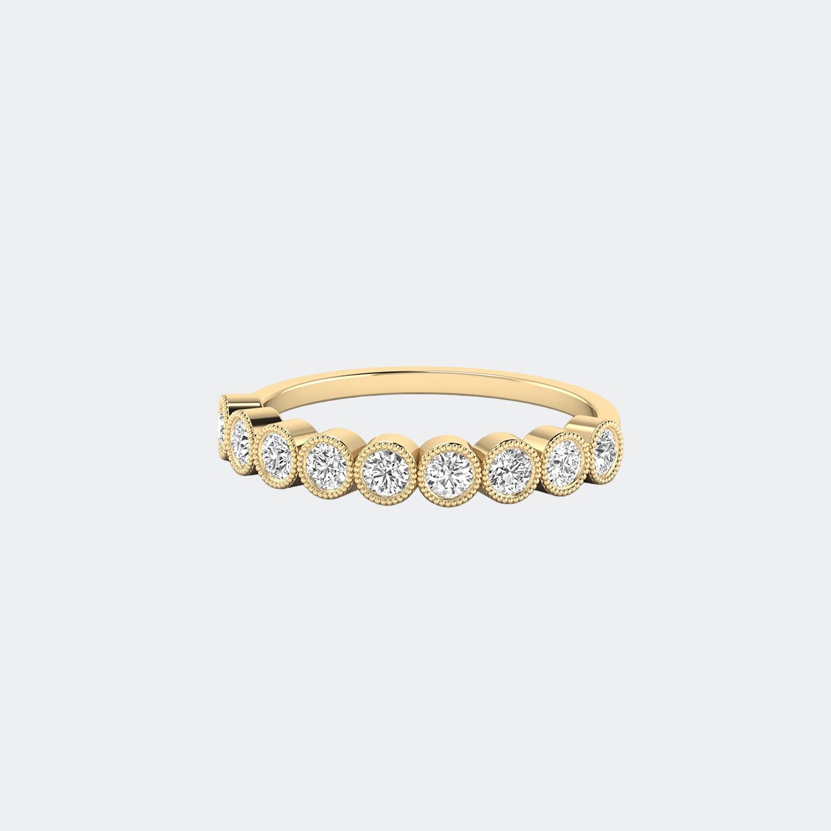 0.50CTW Round Bezel Band Setting Minimalist Ring