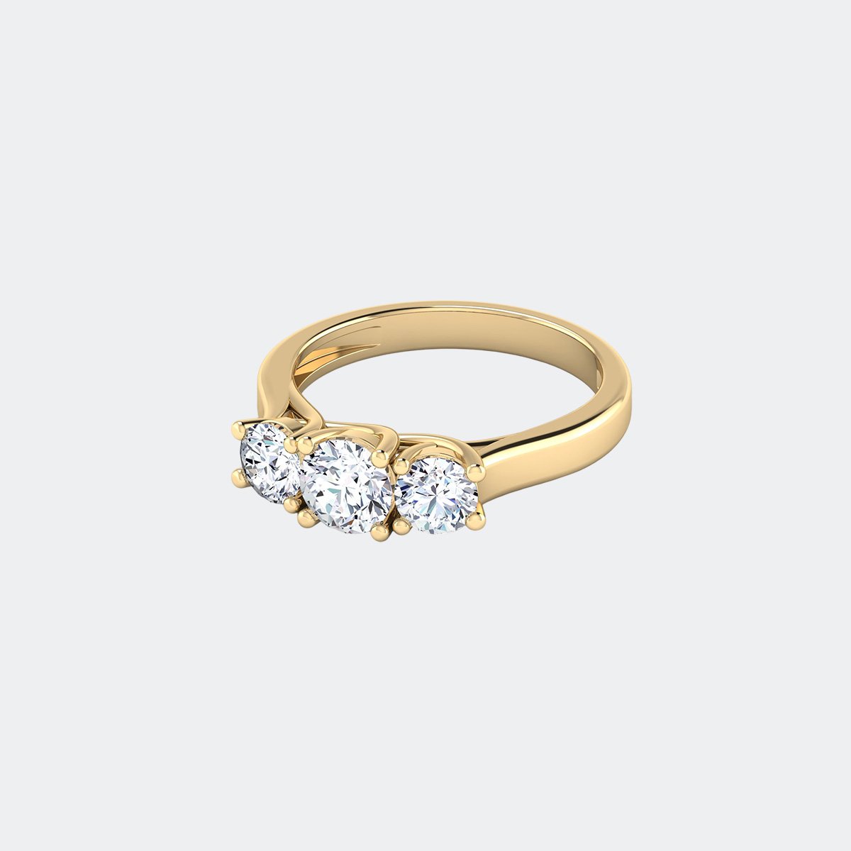 1.50CTW Three Stone Round Solitaire Diamond Ring