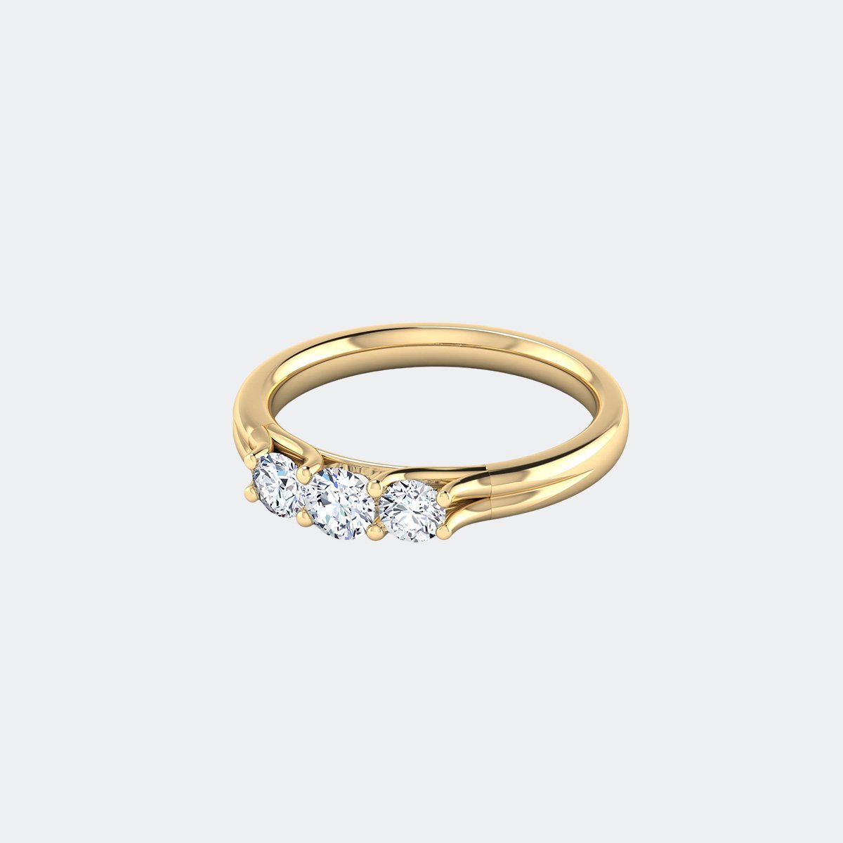 0.70CTW Three Stone Round Solitaire Diamond Ring