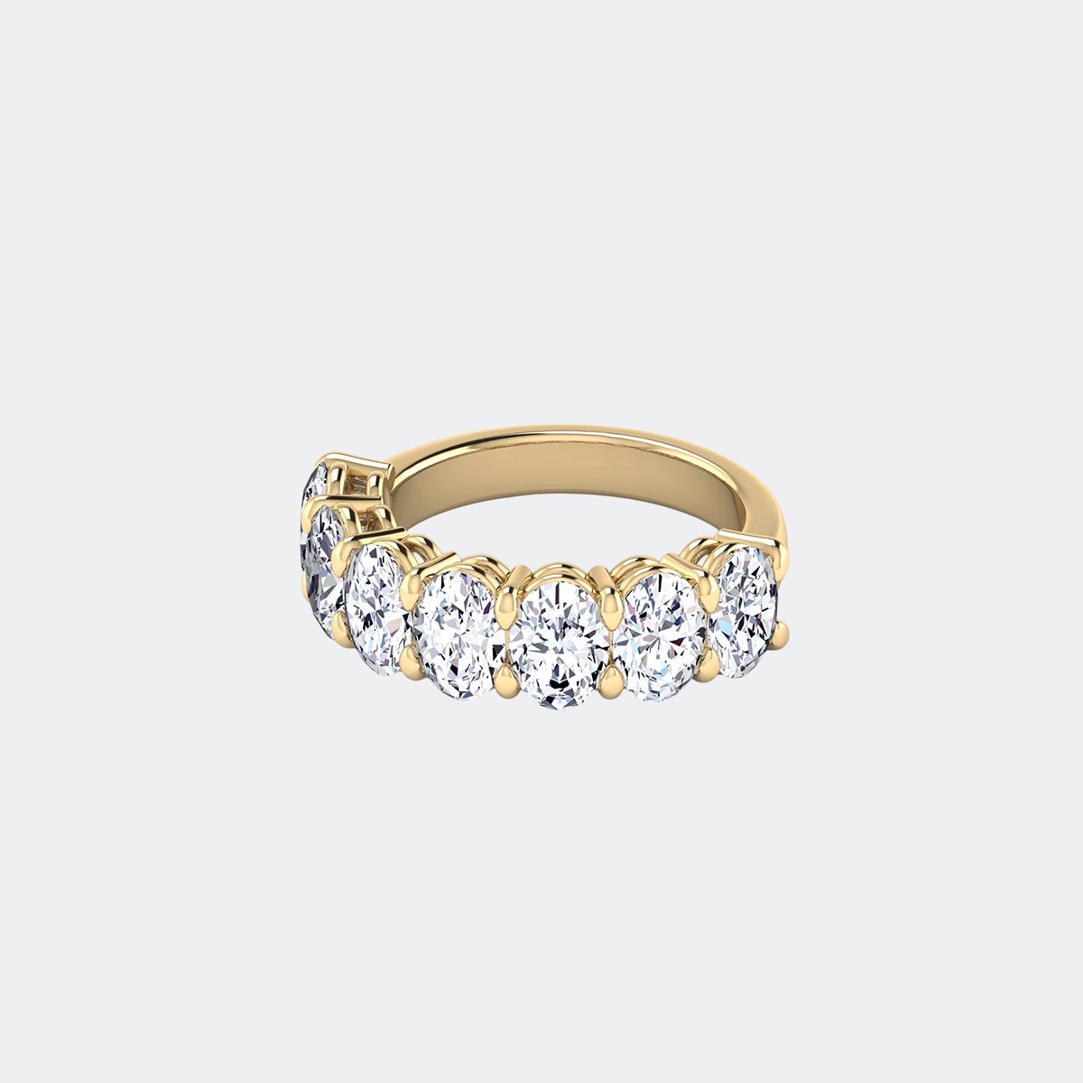 5.25CTW Oval Cut Prong Set Seven-Stone Band Ring5.25 CTW Oval Cut Prong Set Five-Stone Band Ring
