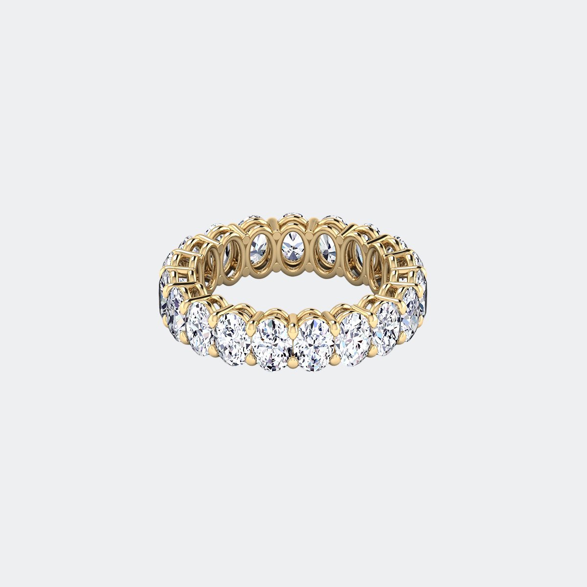 3.80CTW Oval Cut Prong Set Eternity Ring