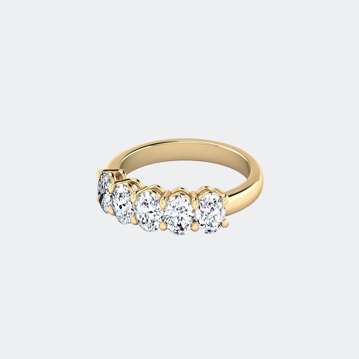 2.50CTW Oval Cut Prong Set Five-Stone Band Ring