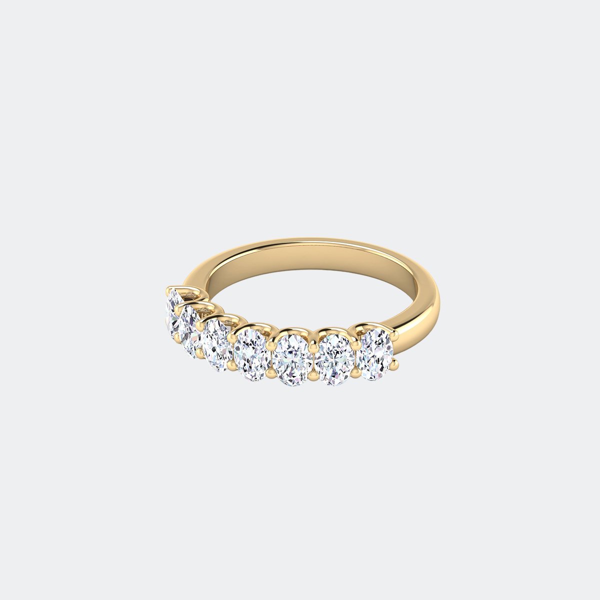 1.40CTW Oval Cut Prong Set Half-Eternity Ring