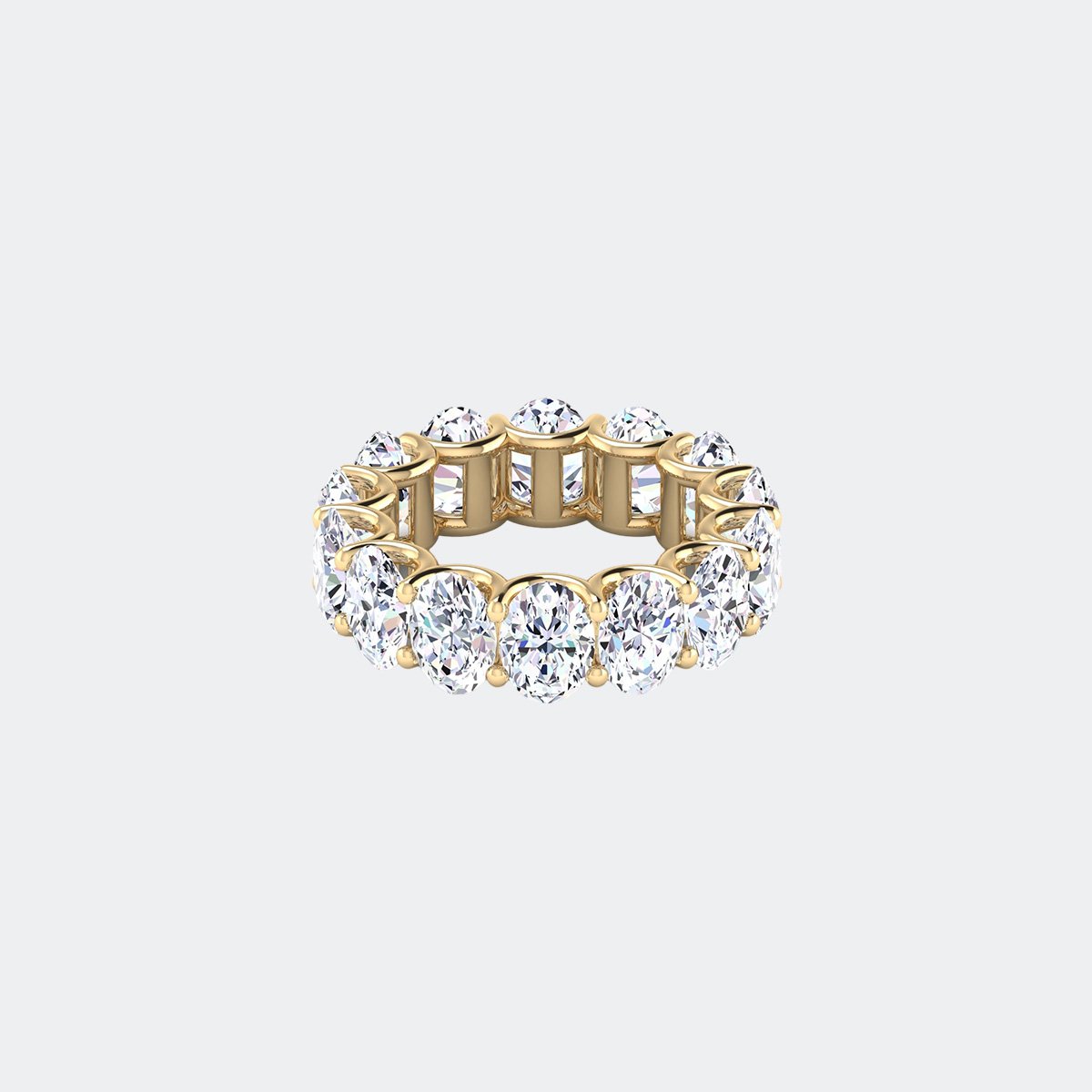 10.50CTW Oval Cut Prong Set Eternity Ring