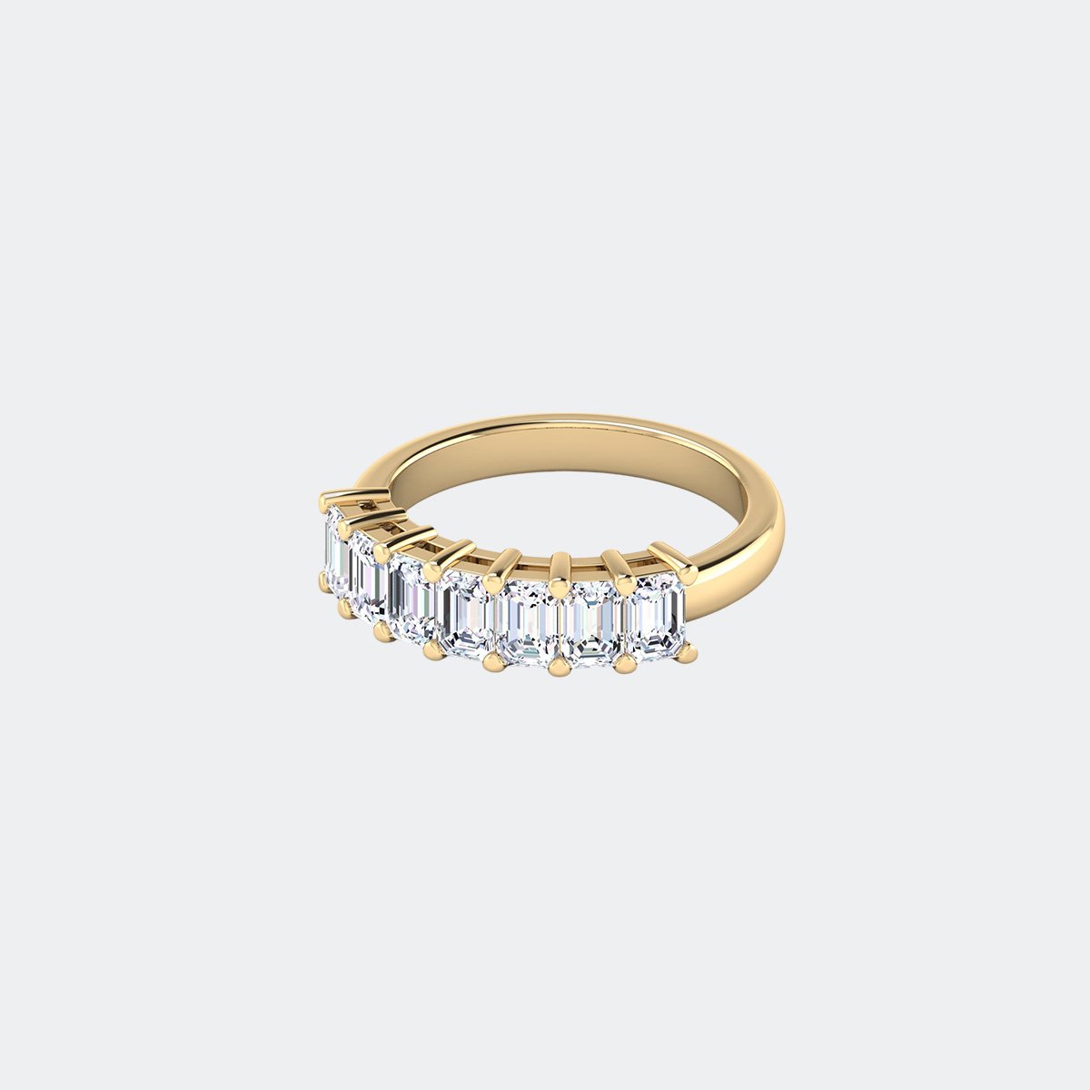 3.50CTW Emerald Cut Prong Set Seven-Stone Band Ring