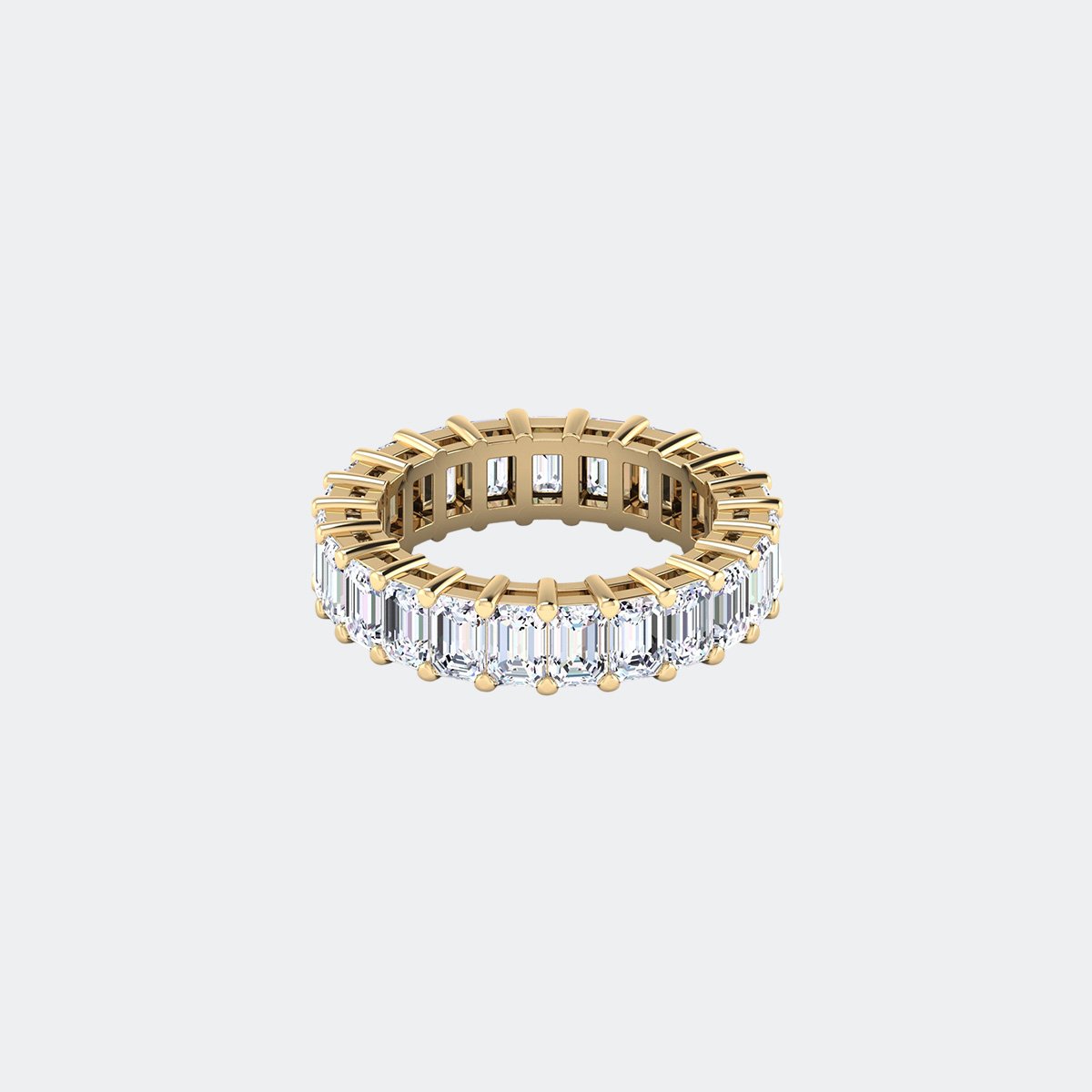 4.60CTW Emerald Cut Bar Set Wide Eternity Ring