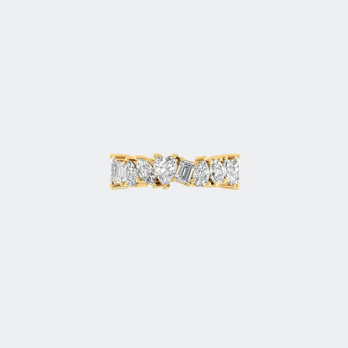 3.60CTW Mixed Shape Prong Set Cluster Eternity Ring