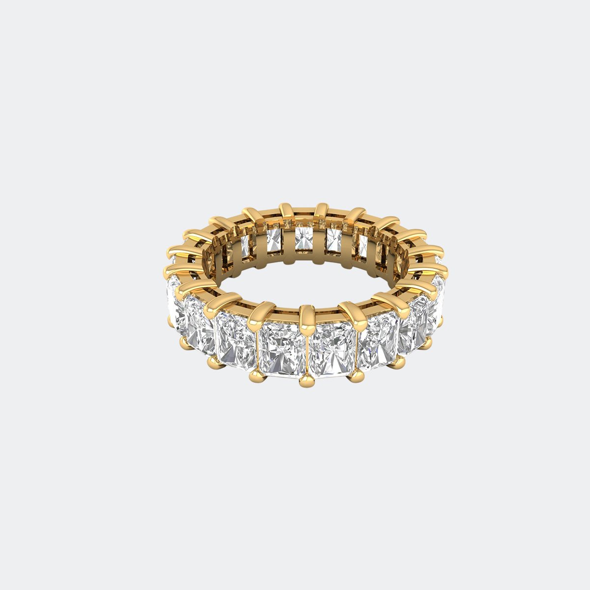4.60CTW Radiant Cut Prong Set Eternity Ring