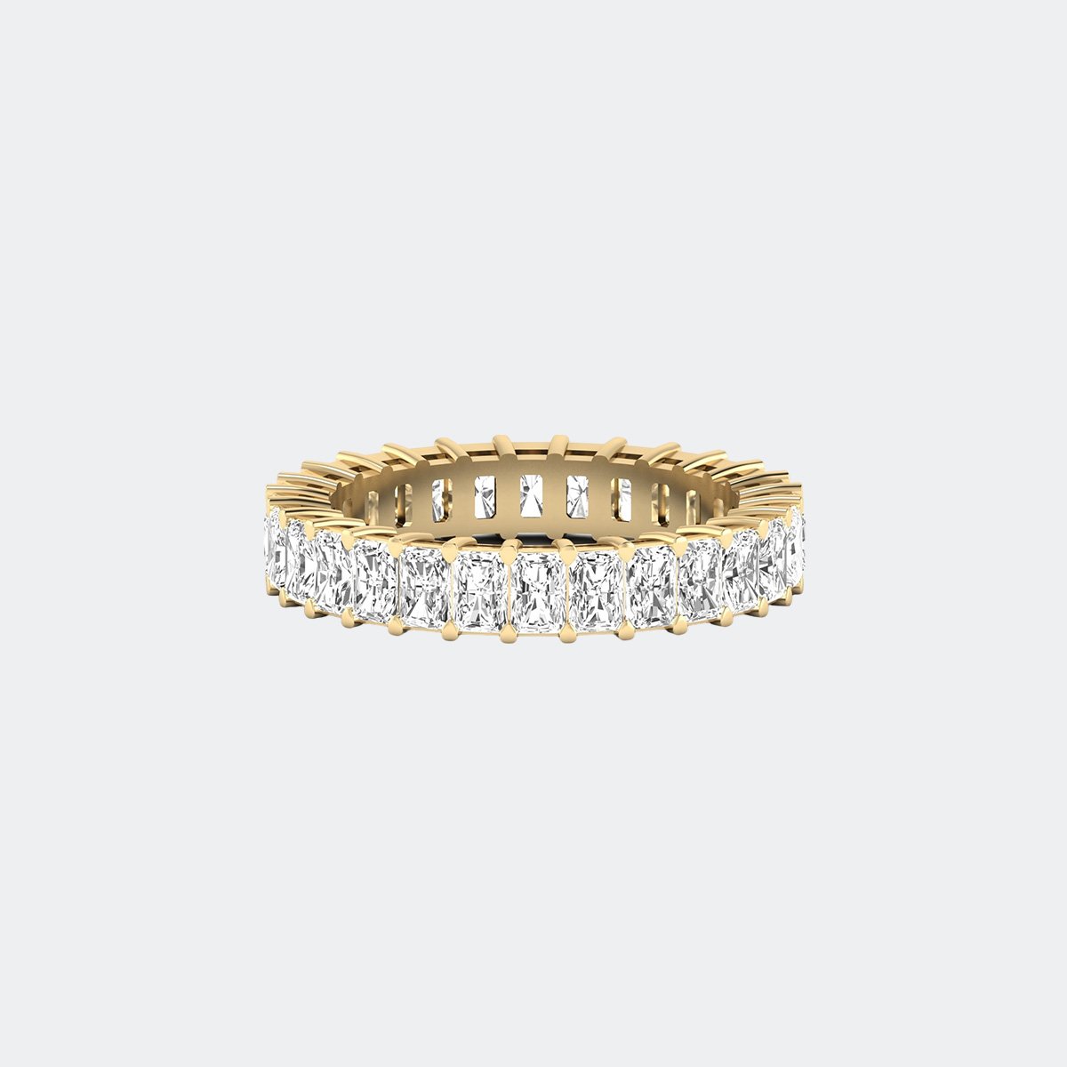 4.20CTW Radiant Cut Prong Set Eternity Ring