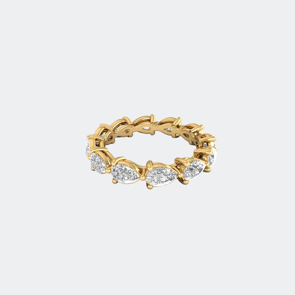 4.80CTW Pear Cut Prong Set Eternity Ring