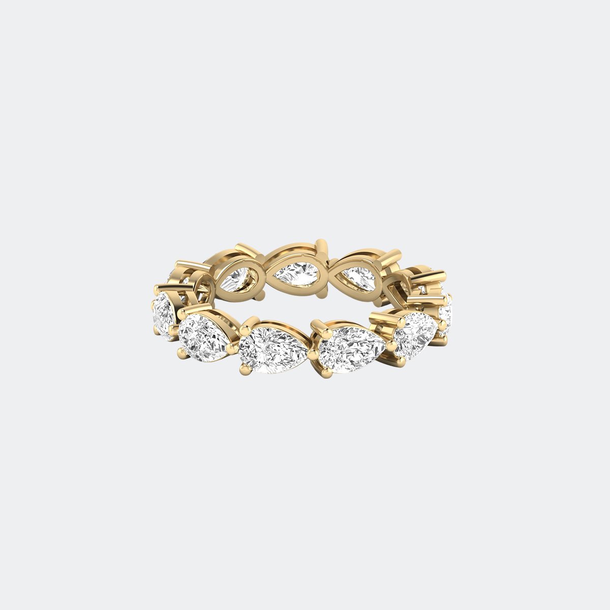 5.20CTW Pear Cut Prong Set Eternity Ring