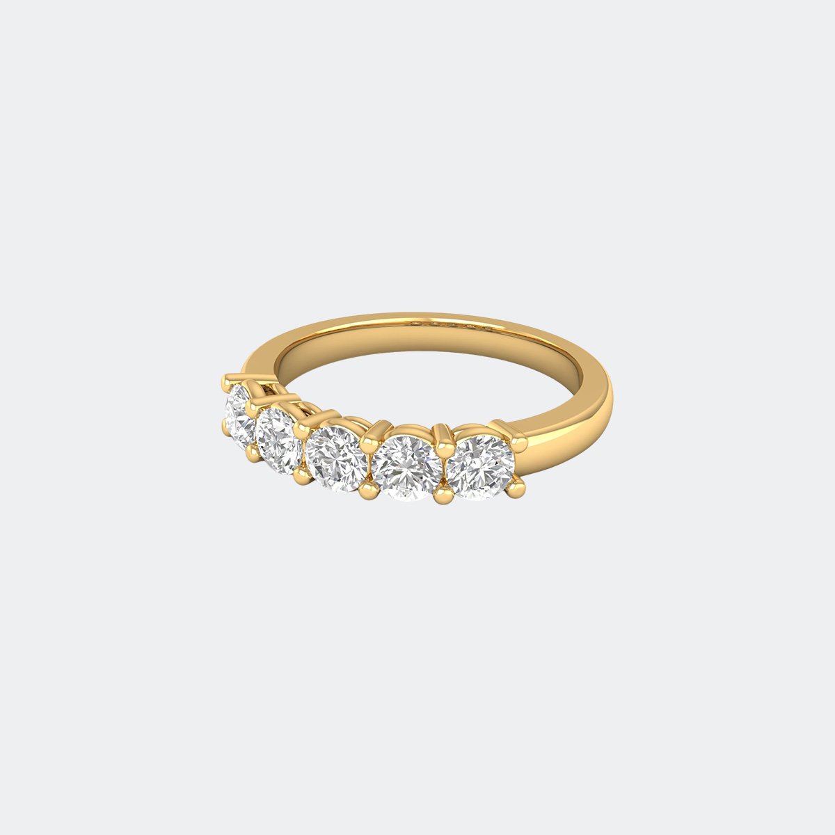 1.00CTW Round Cut Prong Set Five-Stone Band Ring