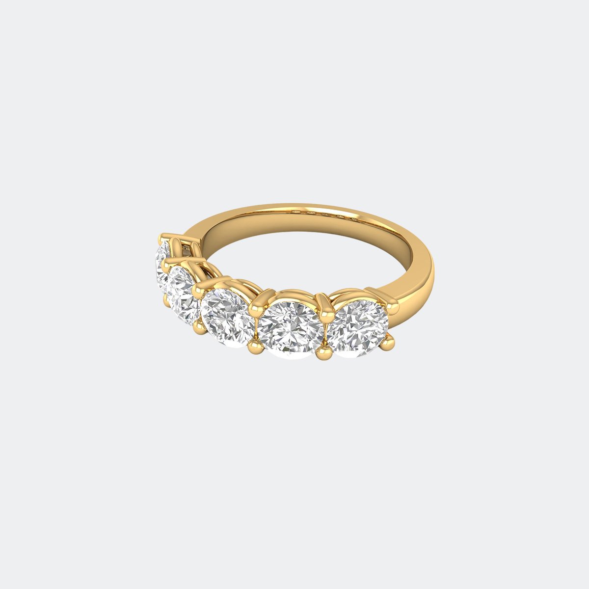 1.80CTW Round Cut Prong Set Five-Stone Band Ring
