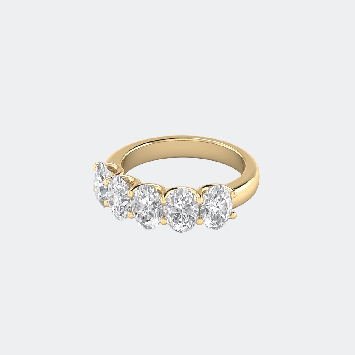 2.50CTW Oval Cut Prong Set Five-Stone Band Ring