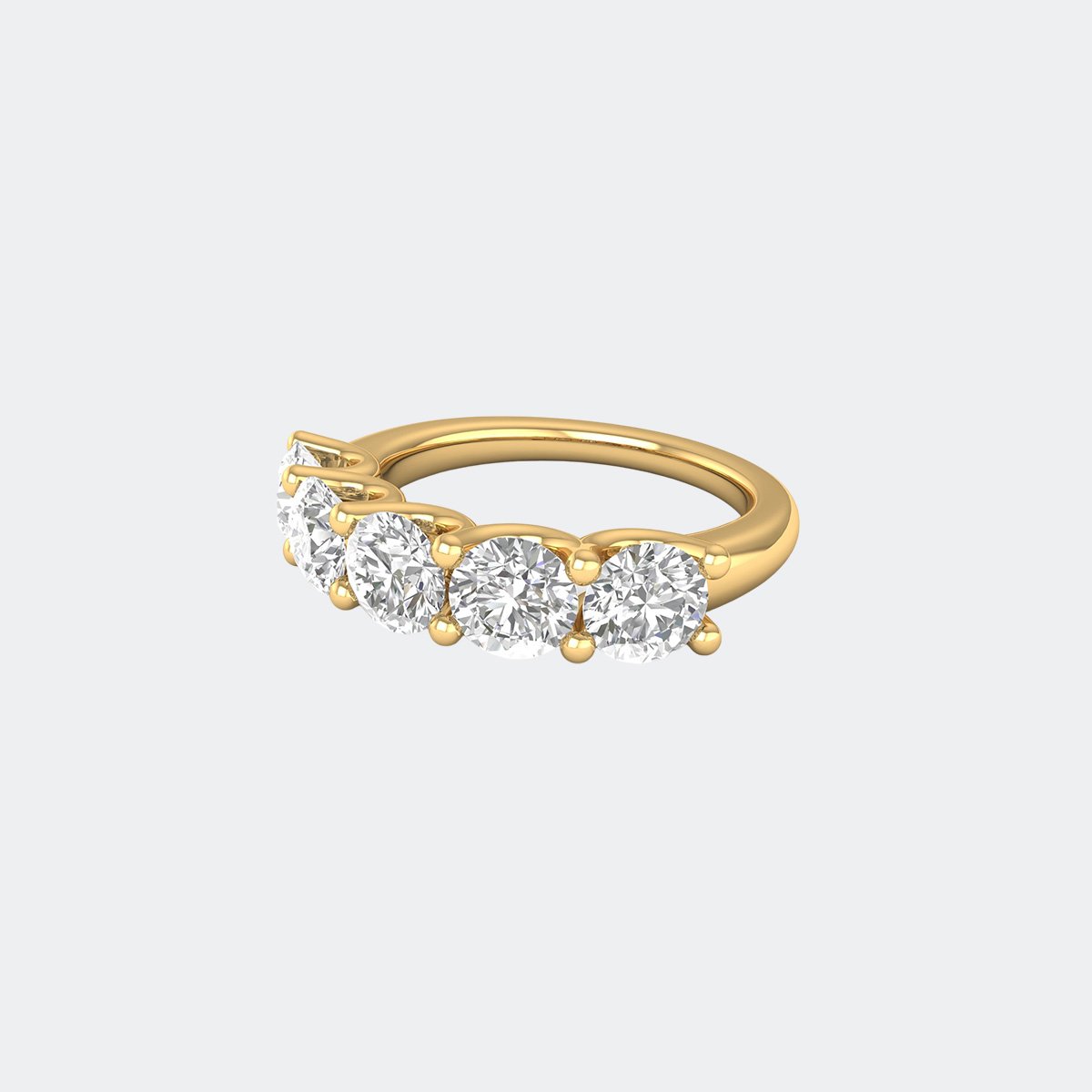 2.40CTW Round Cut Prong Set Five-Stone Band Ring