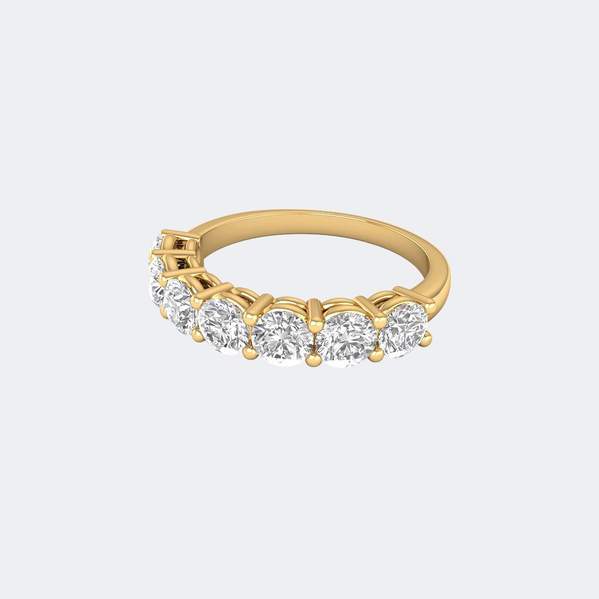1.60CTW Round Cut Prong Set Half-Eternity Ring