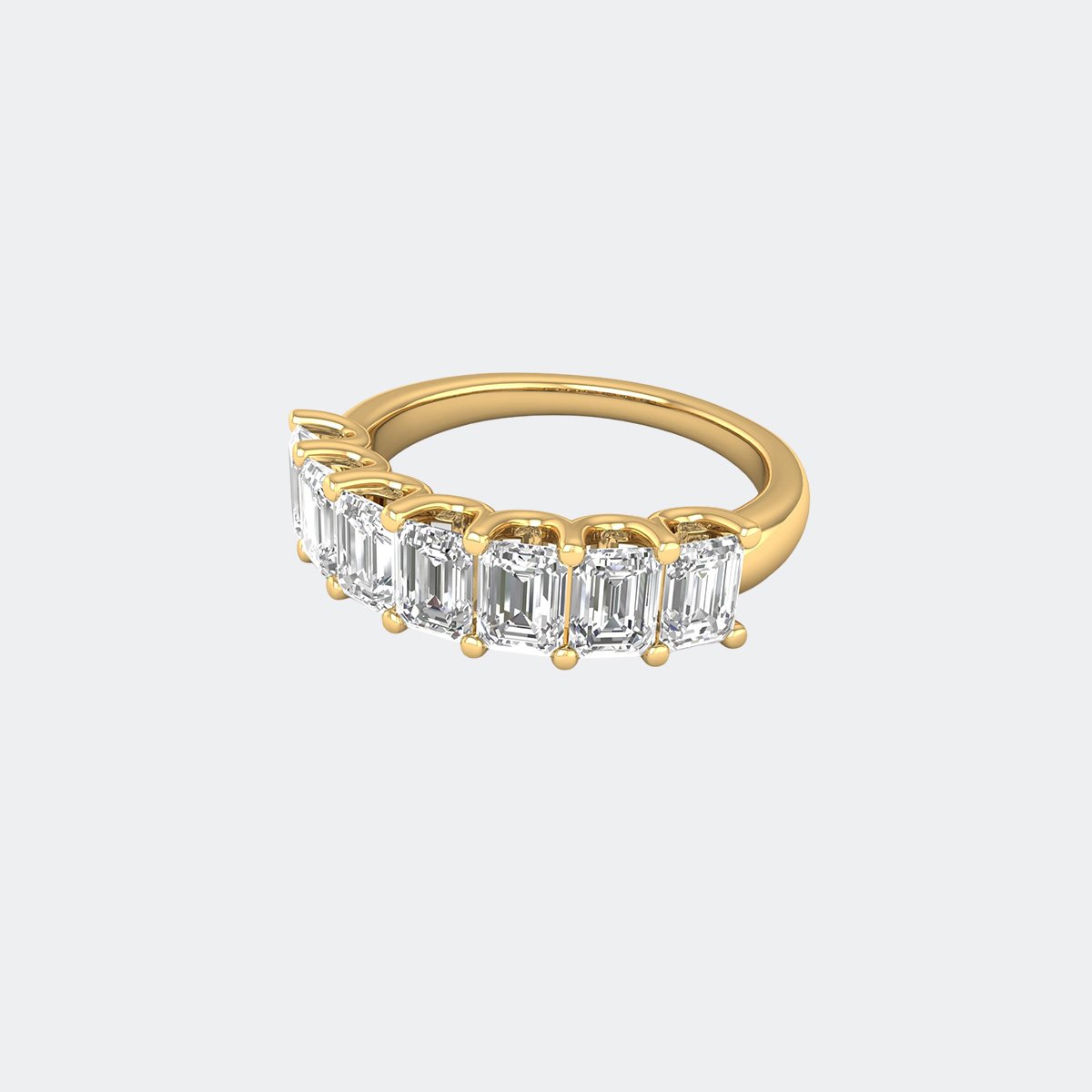 1.40CTW Emerald Cut Prong Set Half-Eternity Ring