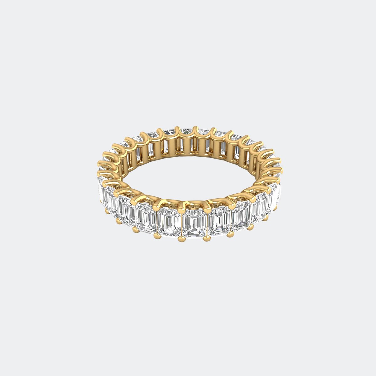 3.90CTW Emerald Cut Bar Set Eternity Ring